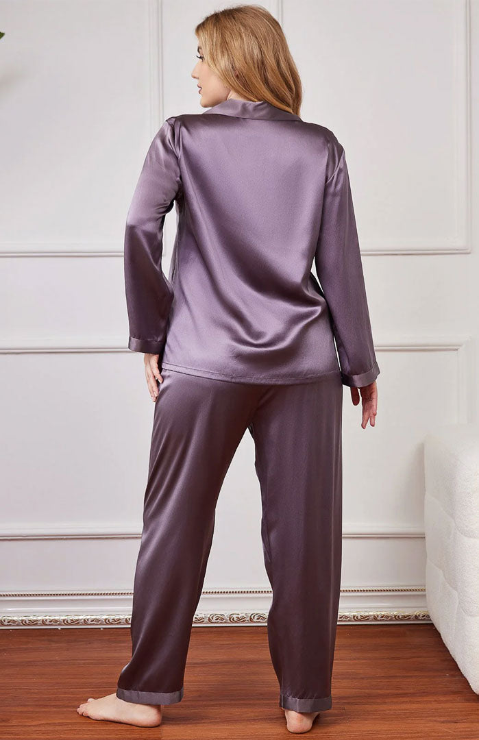 The Mauve Satin | Satin Plus Size Loungewear Set