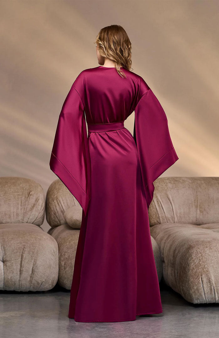 The Merlot | Satin Kimono Robe for Women