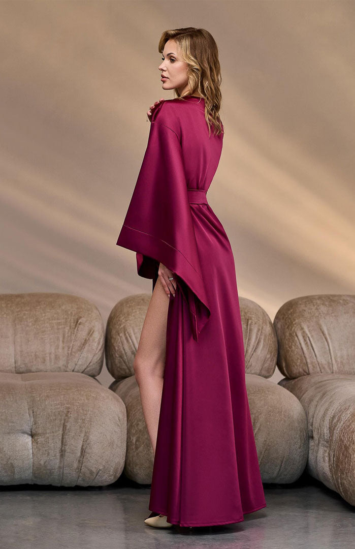 The Merlot | Satin Kimono Robe for Women