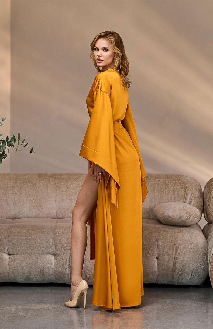 The Marigold | Satin Kimono Robe for Women