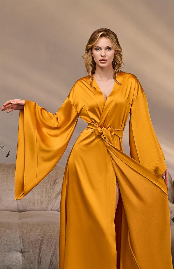 The Marigold | Satin Kimono Robe for Women