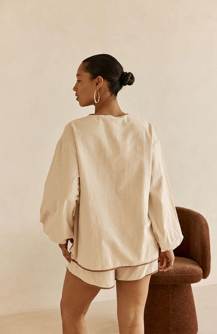 Mila Beige Co-ord Set | Cotton Linen Blend