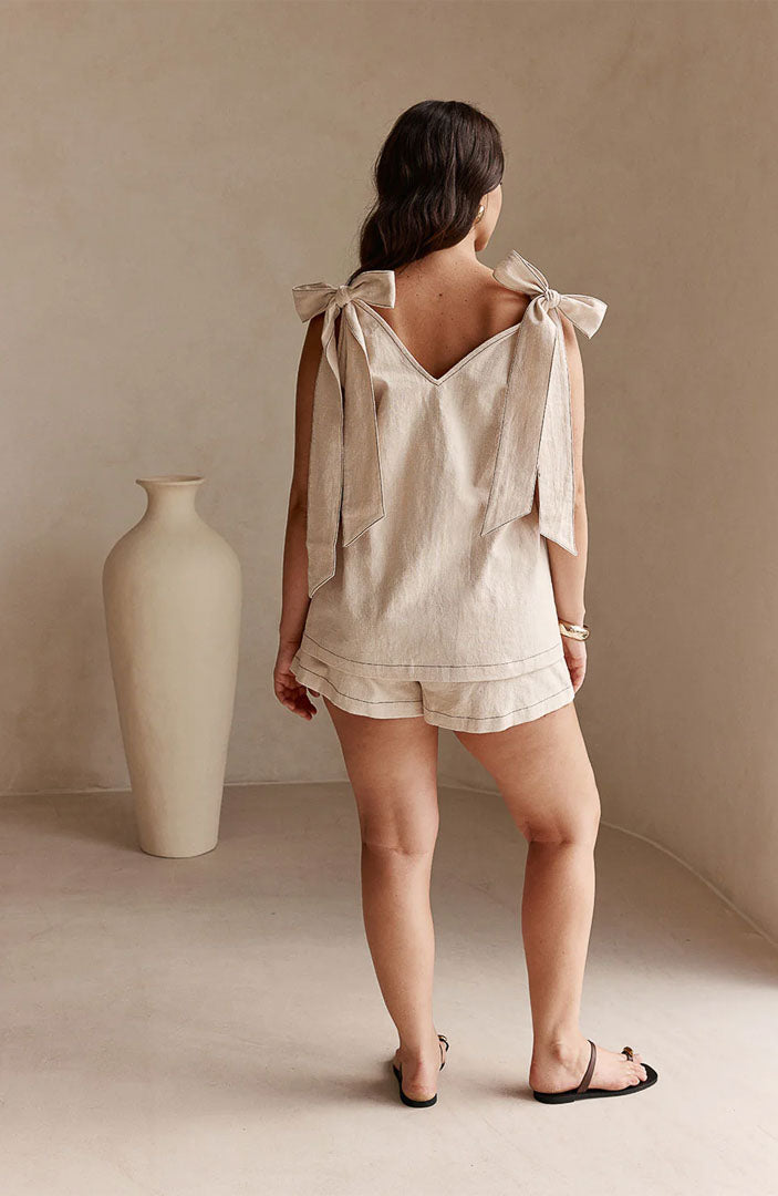 Mia Beige Co-ord Set | Cotton Linen Blend