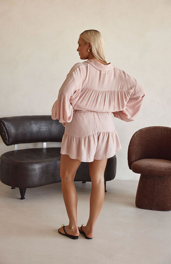 Lola Daisy Pink Co-ord Set | Cotton Linen Blend