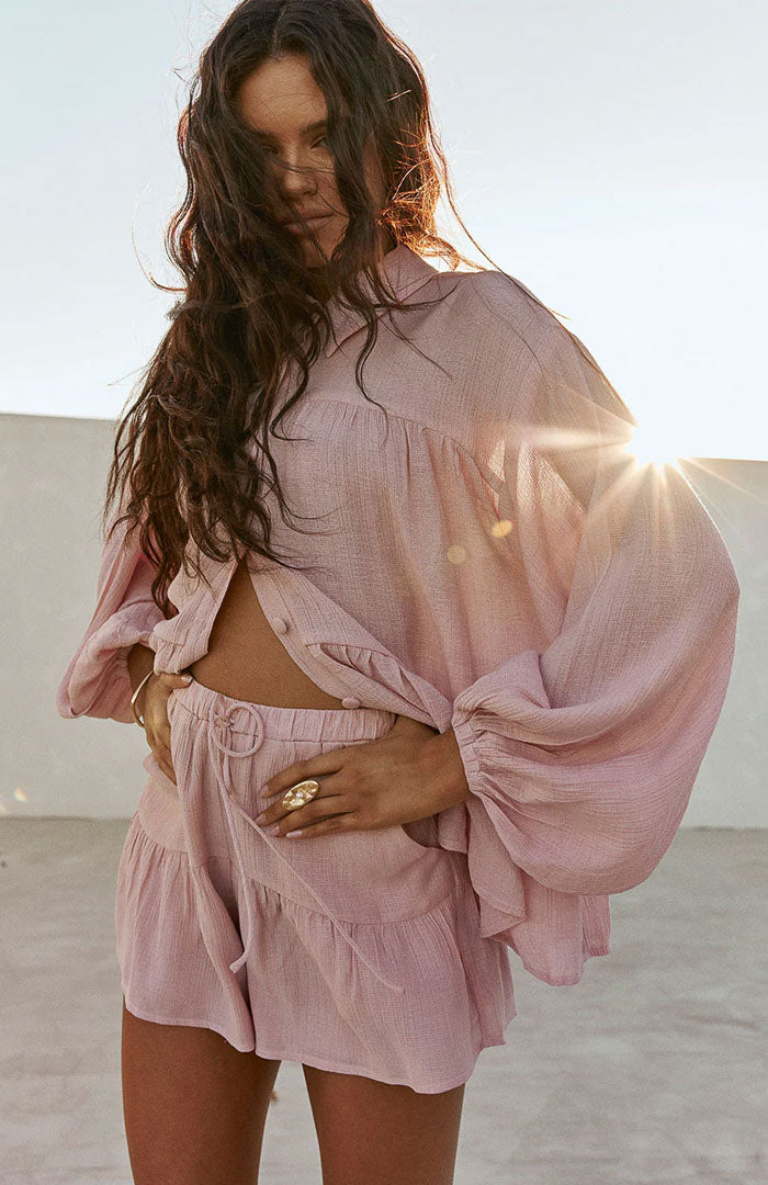 Lola Daisy Pink Co-ord Set | Cotton Linen Blend