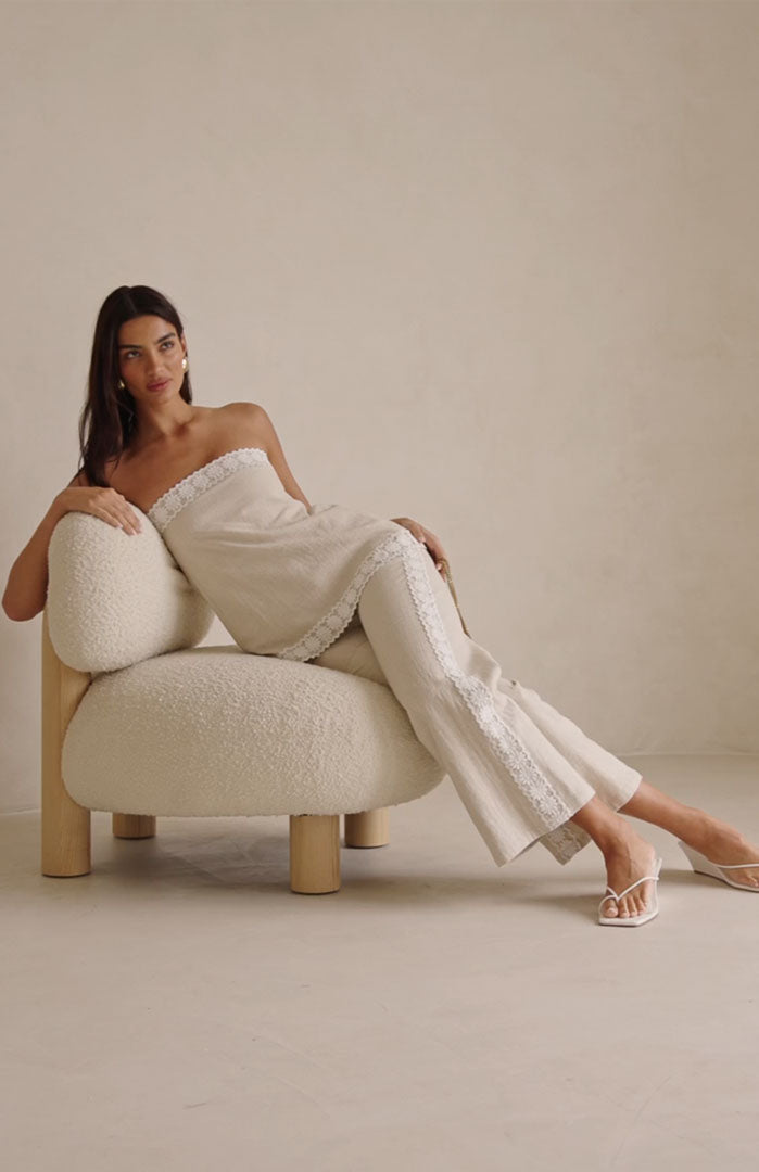 Lizzie Ivory Co-ord Set | Cotton Linen Blend