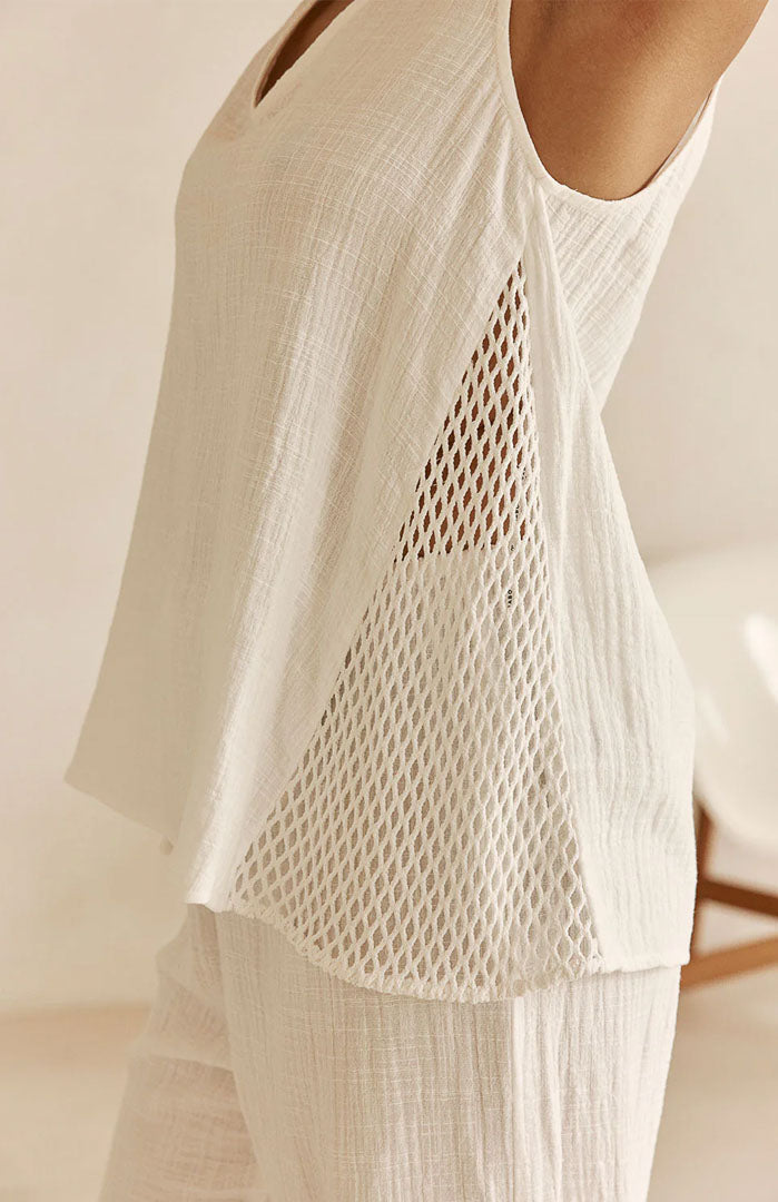 Luna White Co-ord Set | Cotton Linen Blend