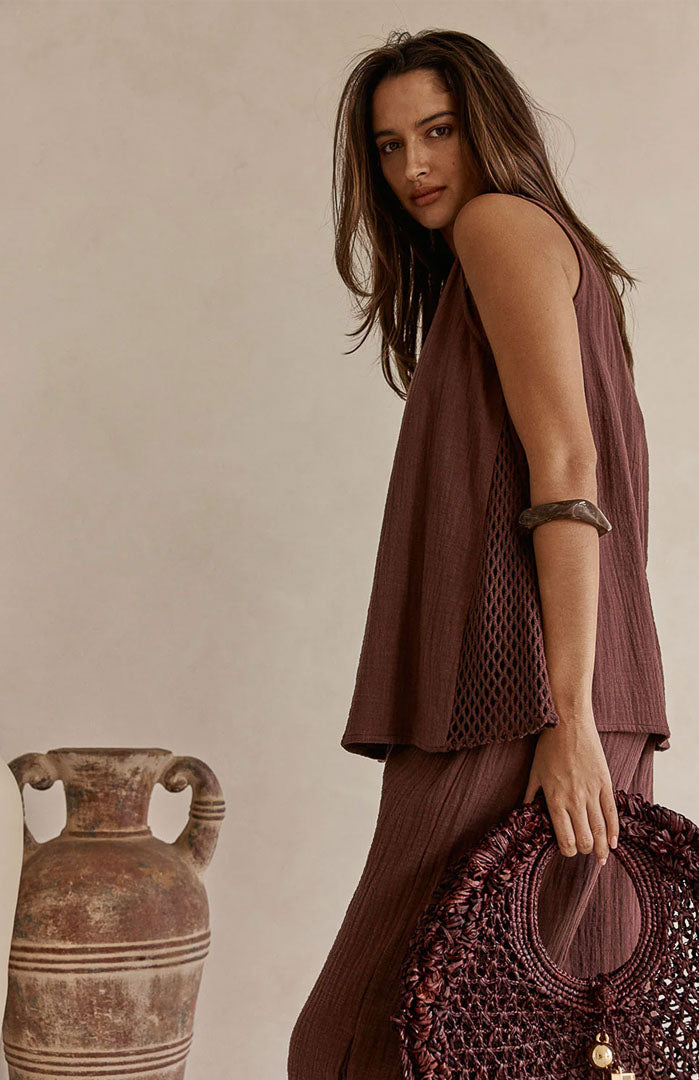 Luna Cocoa Co-ord Set | Cotton Linen Blend