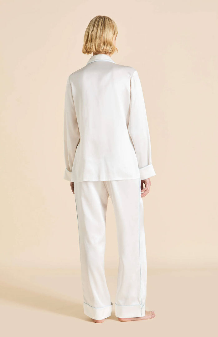 Celeste Ivory | White Satin Loungewear Co-ord Set
