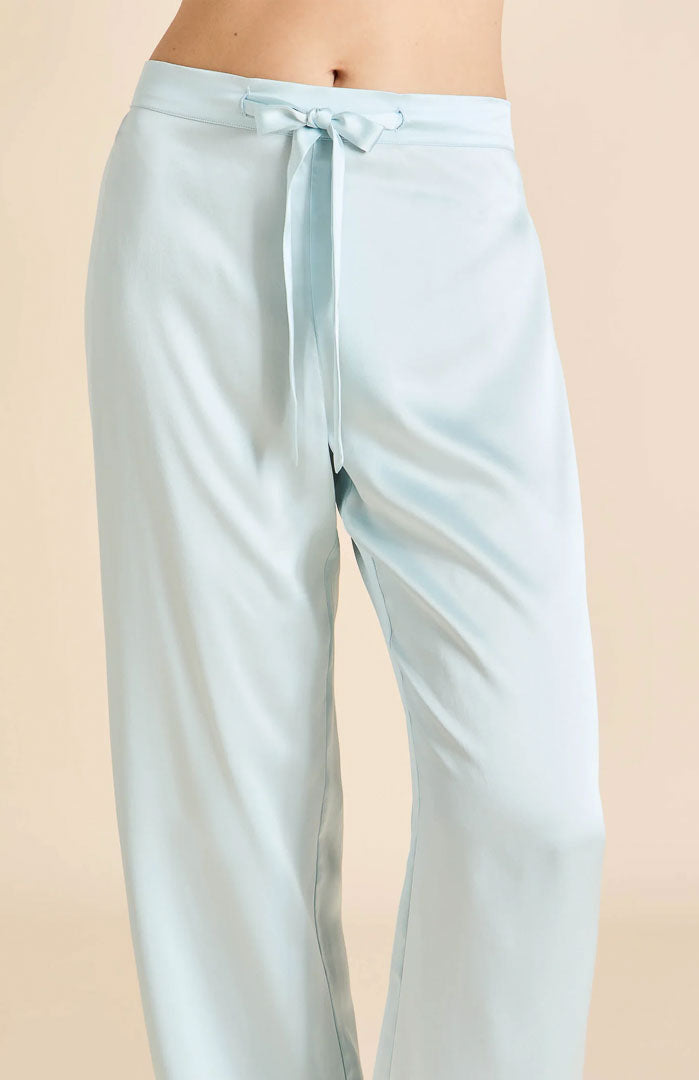 Aqua Celeste | Baby Blue Satin Loungewear Co-ord Set