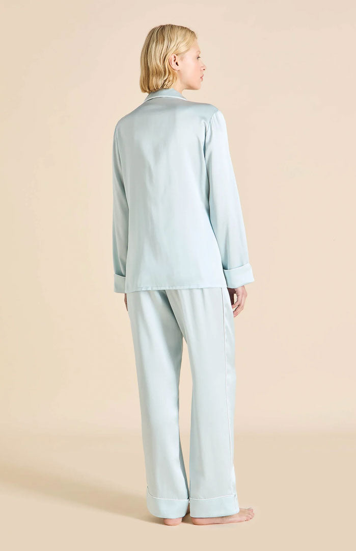 Aqua Celeste | Baby Blue Satin Loungewear Co-ord Set