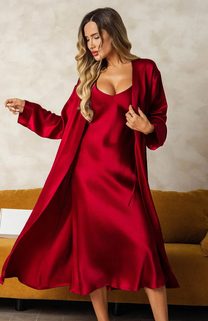 Amour Rouge | Luxury Satin Robe Set