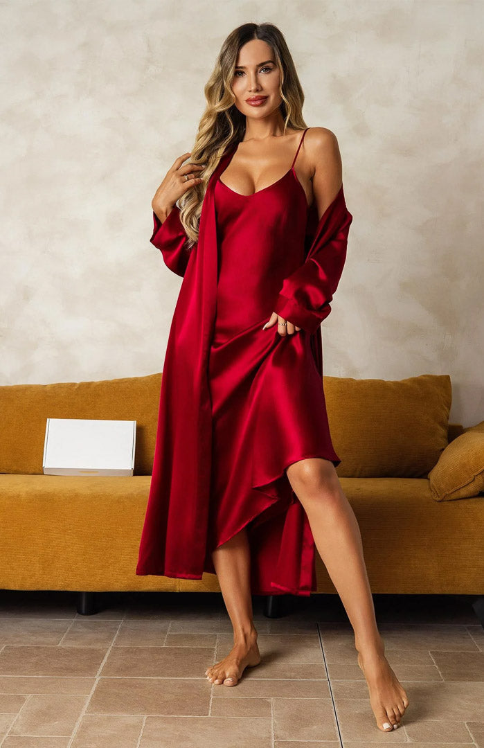 Amour Rouge | Luxury Satin Robe Set