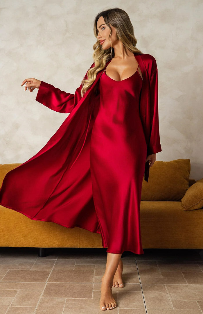 Amour Rouge | Luxury Satin Robe Set