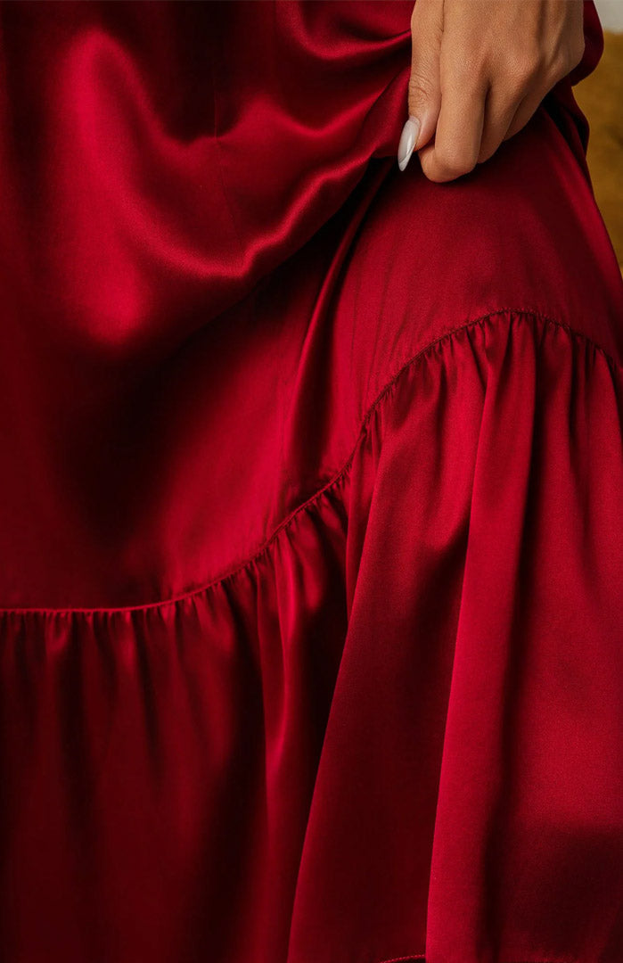 Scarlet Glow | Satin Nightdress