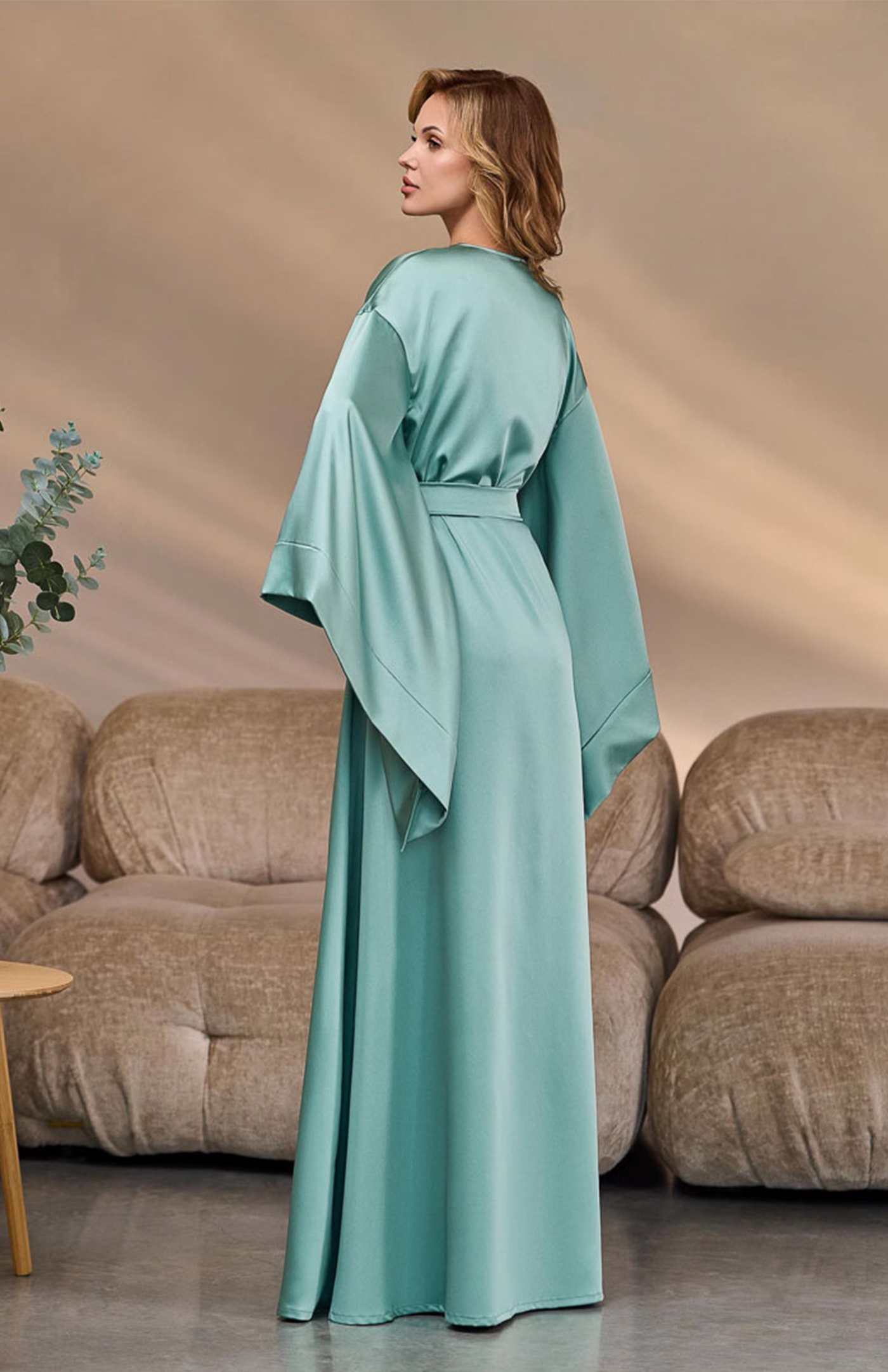 The Tiffany Blue | Satin Kimono Robe for Women