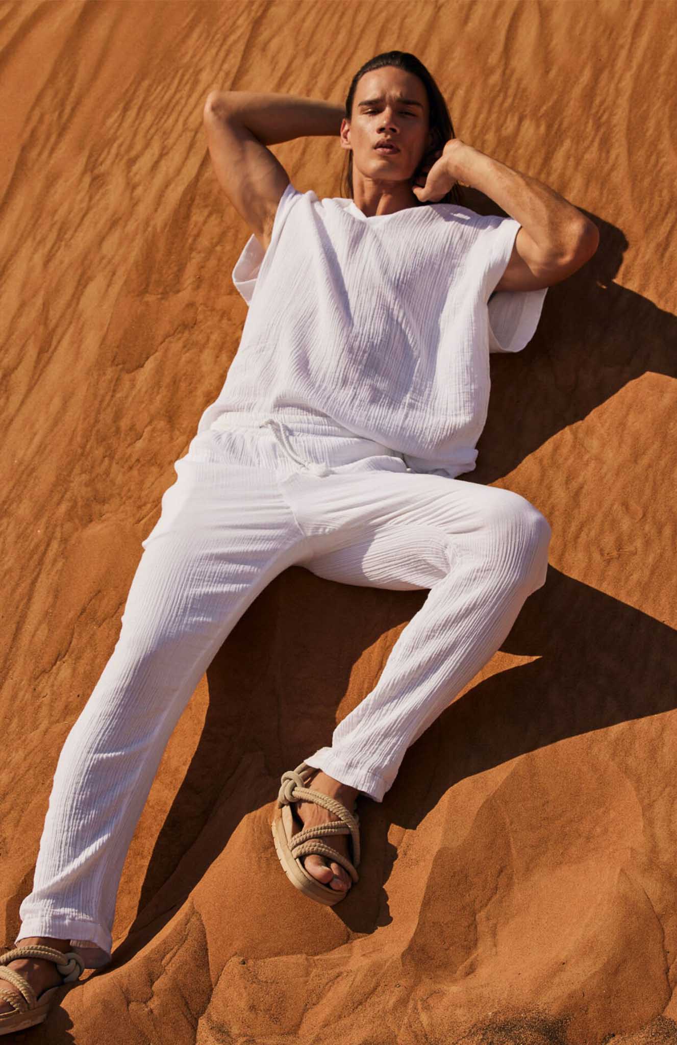 White Kurta Co-ord Set | Cotton Linen Blend