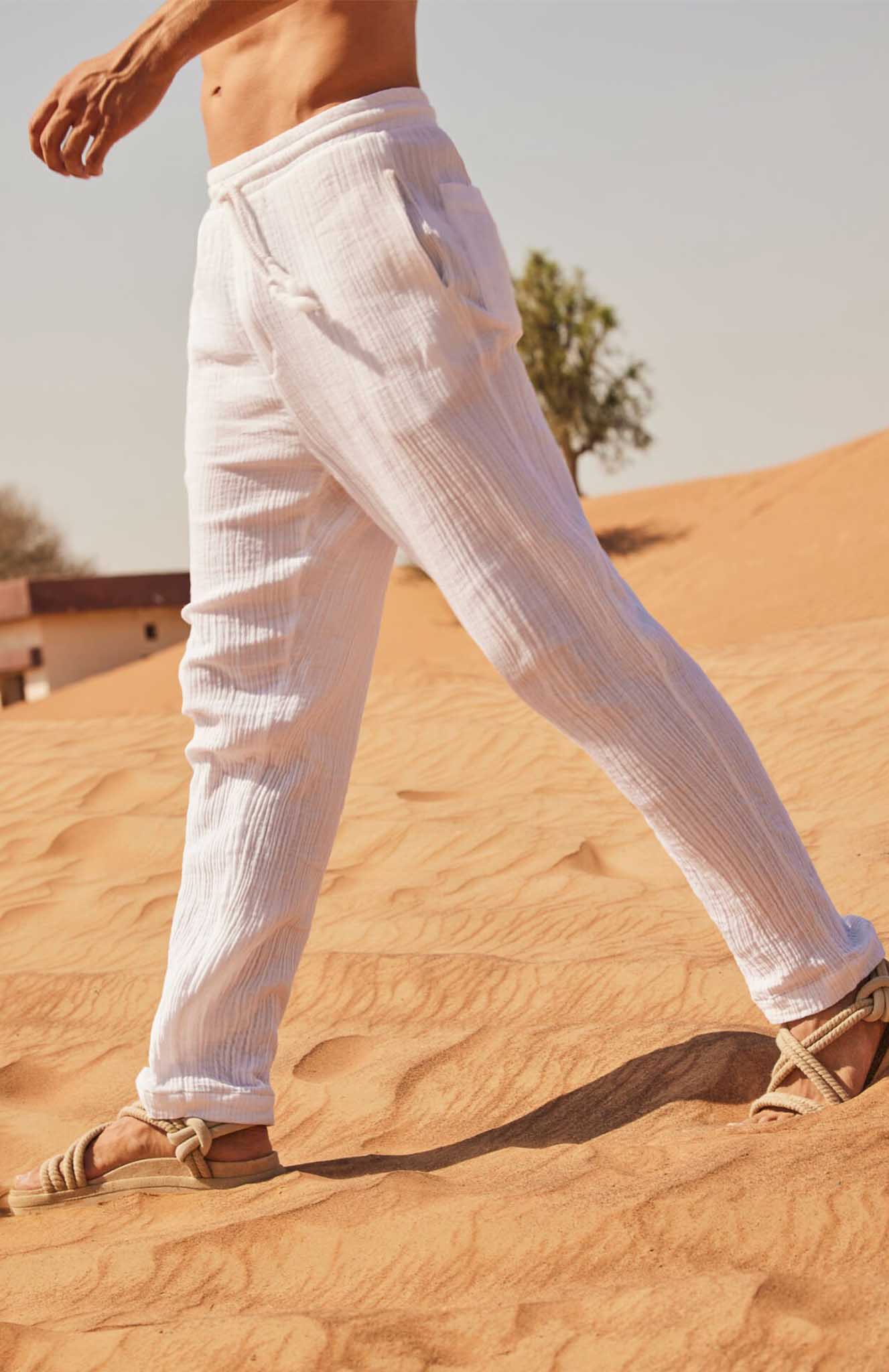 White Pants | Cotton Linen Blend