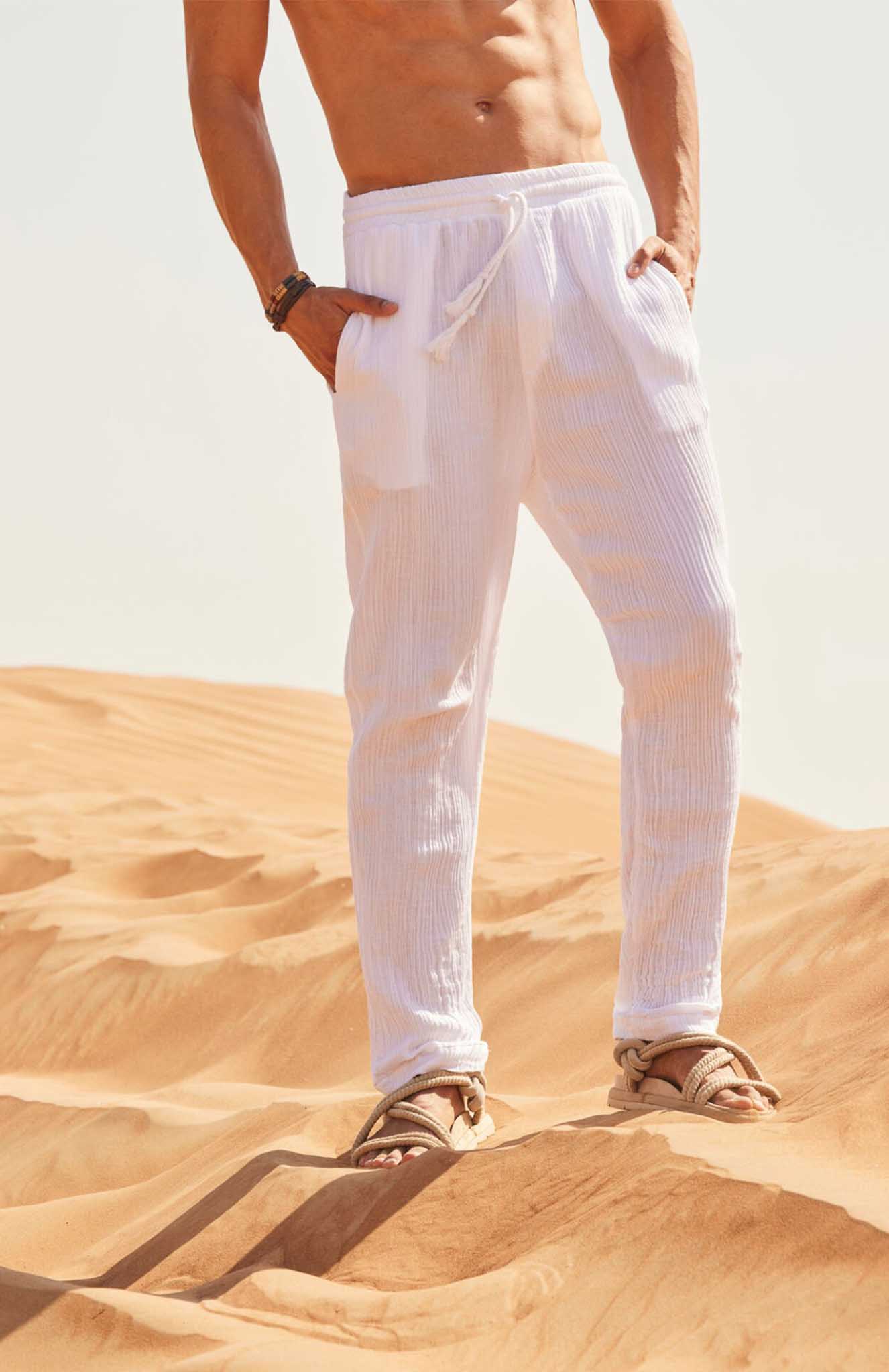 White Pants | Cotton Linen Blend