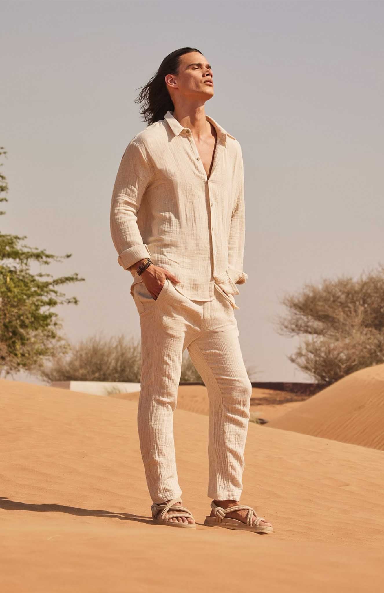 Khakhi Co-ord Set | Cotton Linen Blend