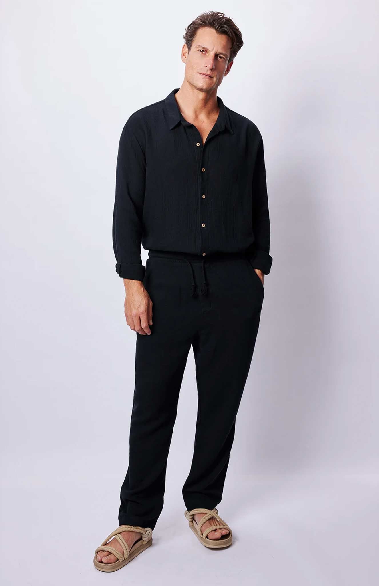 Classic Black Co-ord Set | Cotton Linen Blend