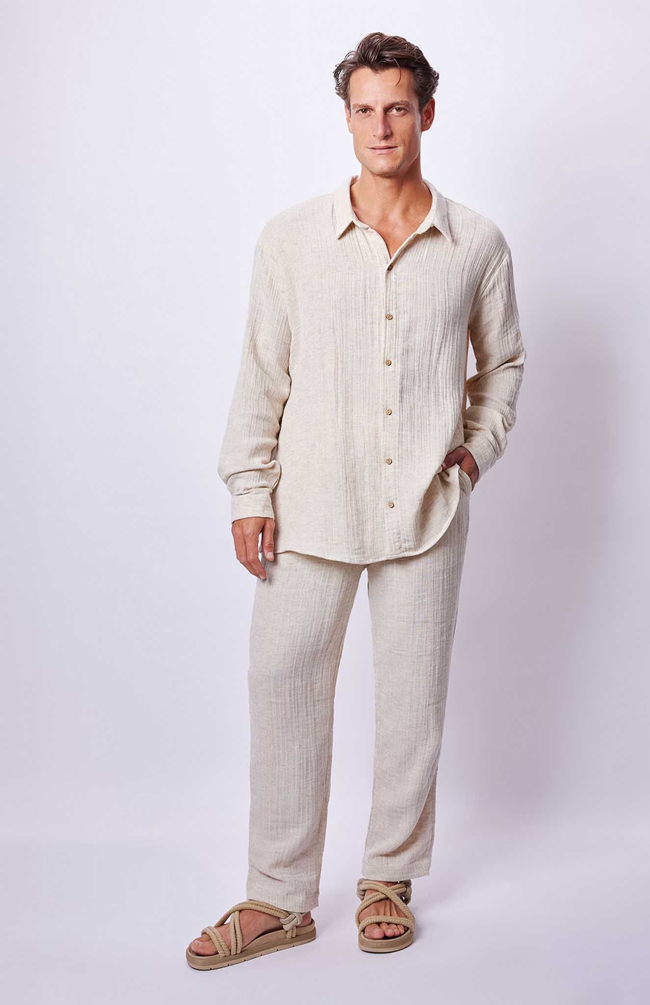 Khakhi Co-ord Set | Cotton Linen Blend