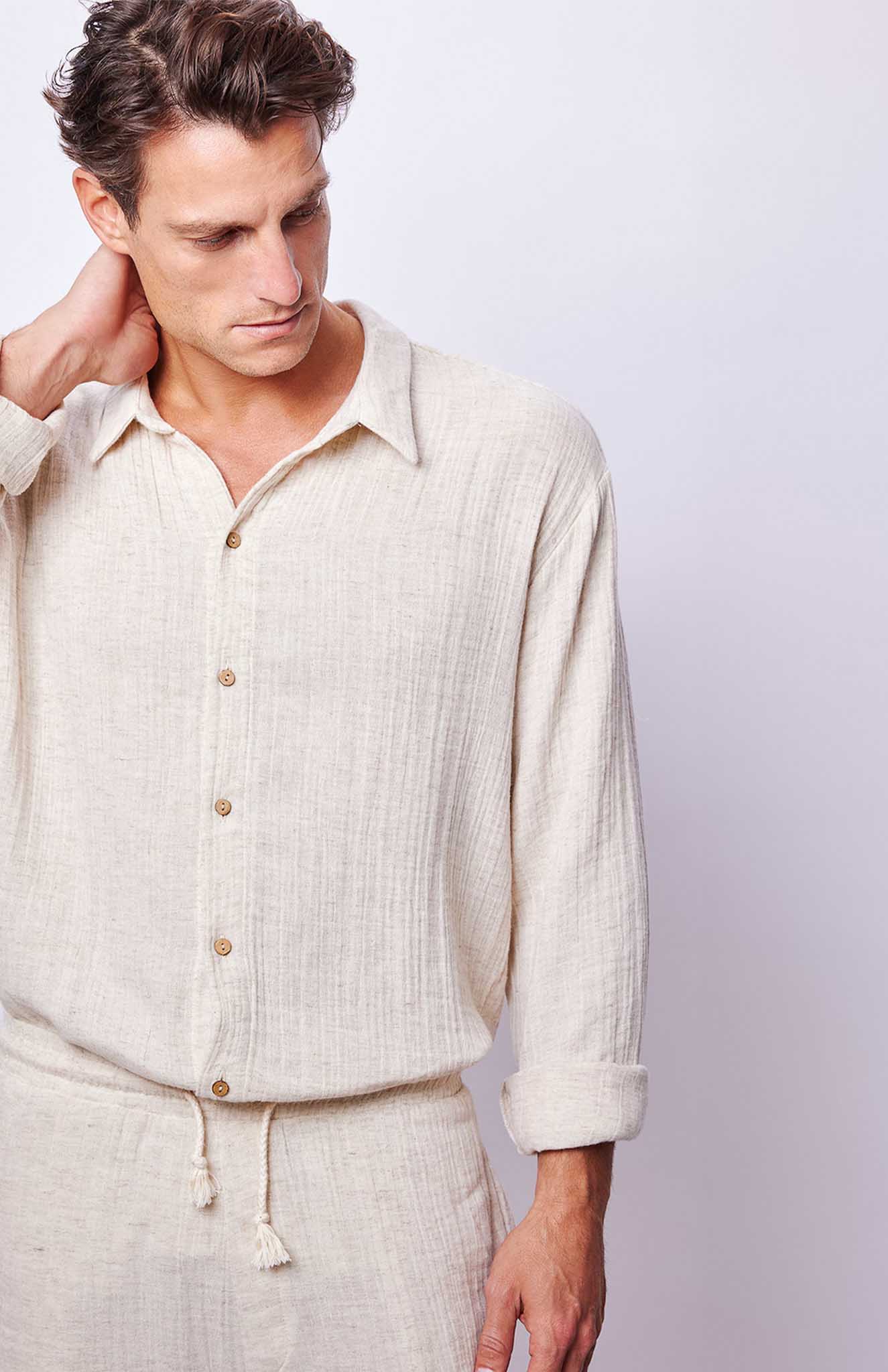 Khakhi Co-ord Set | Cotton Linen Blend