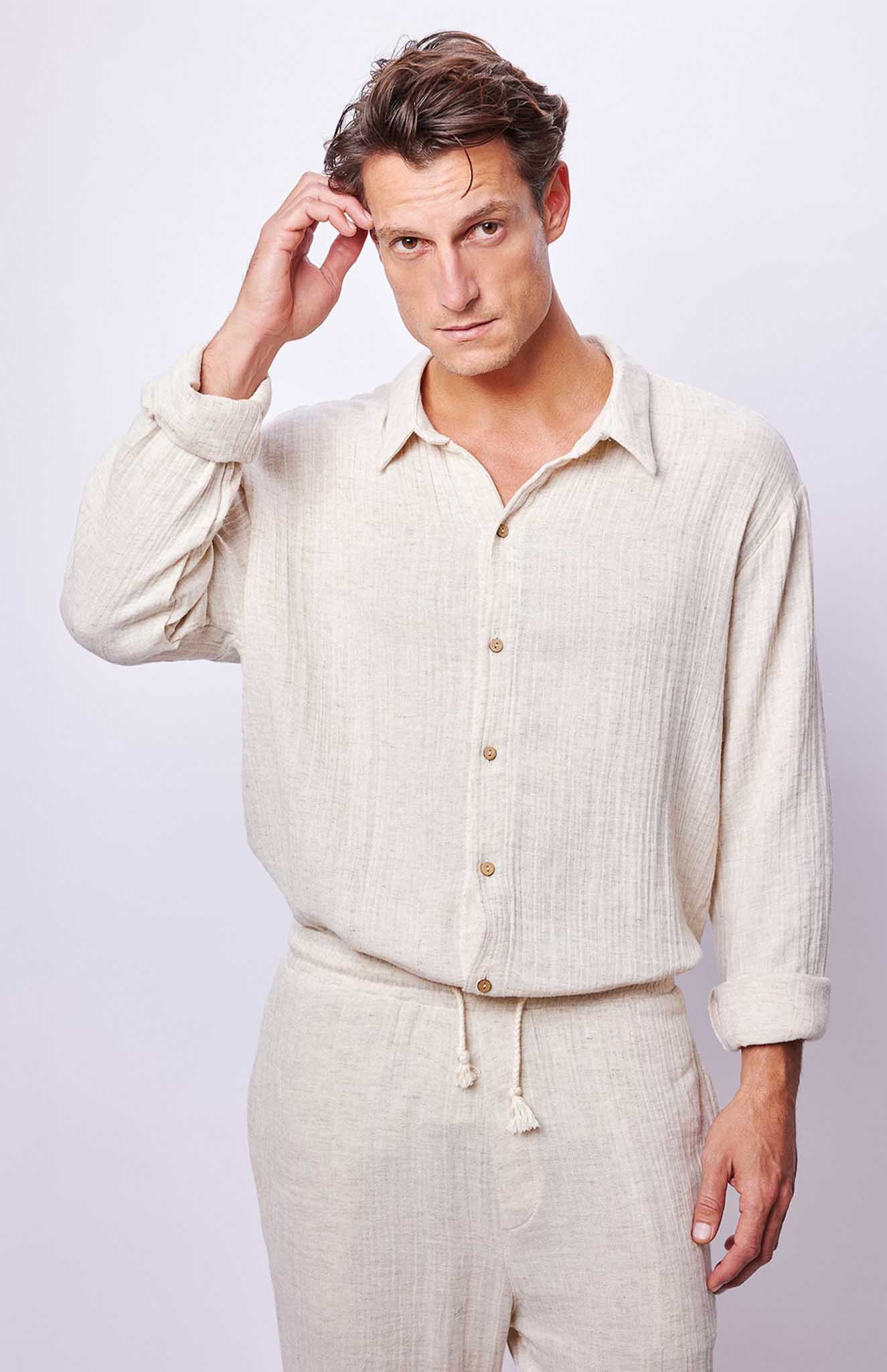 Khakhi Co-ord Set | Cotton Linen Blend