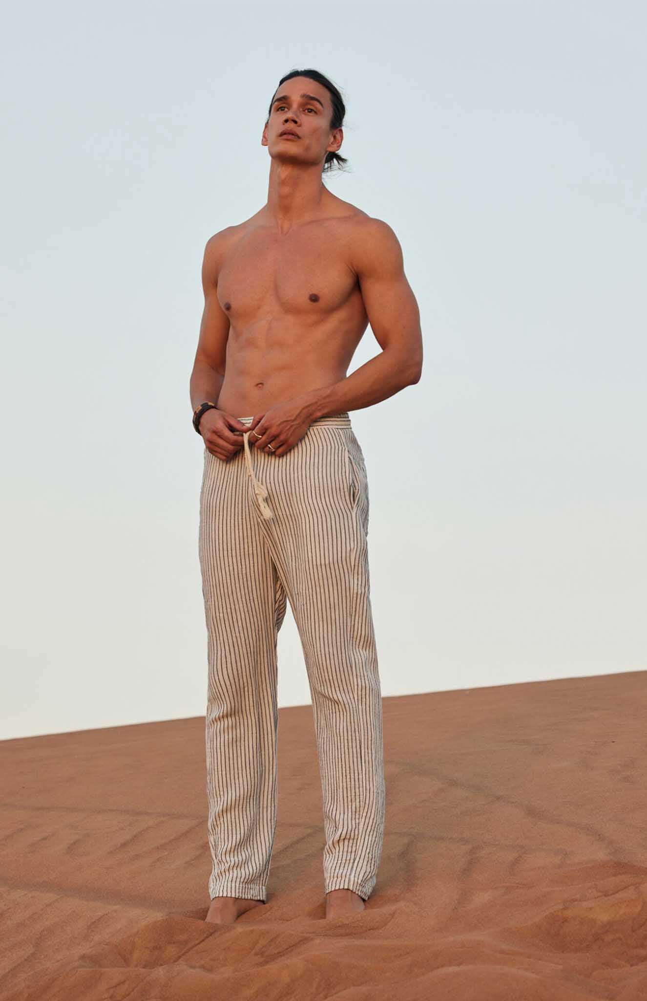 Black & White Stripes Co-ord Set | Cotton Linen Blend