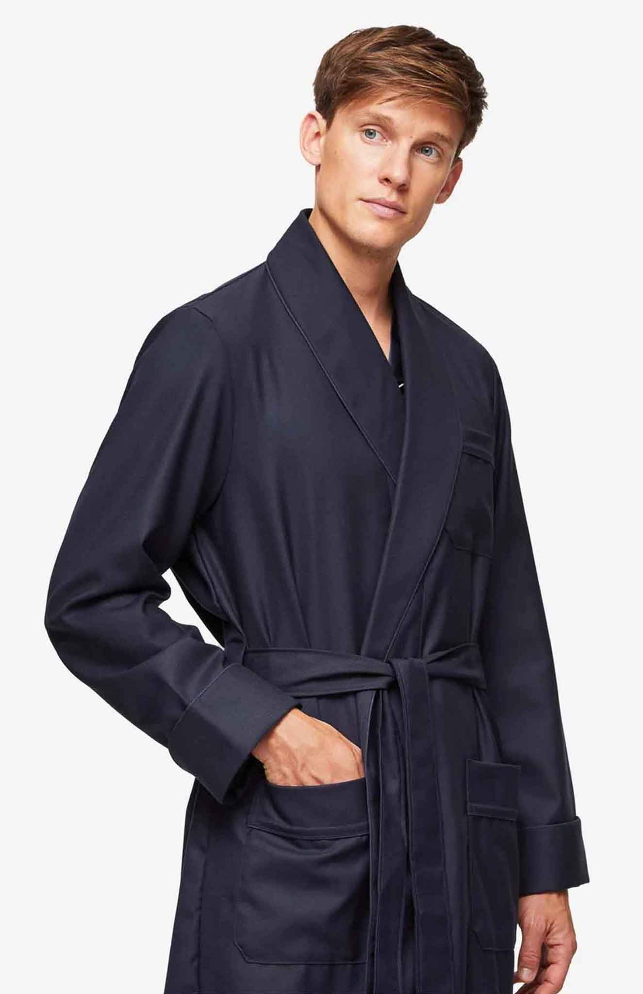 Pacific Lounger Navy Blue Satin Robe and Pyjama