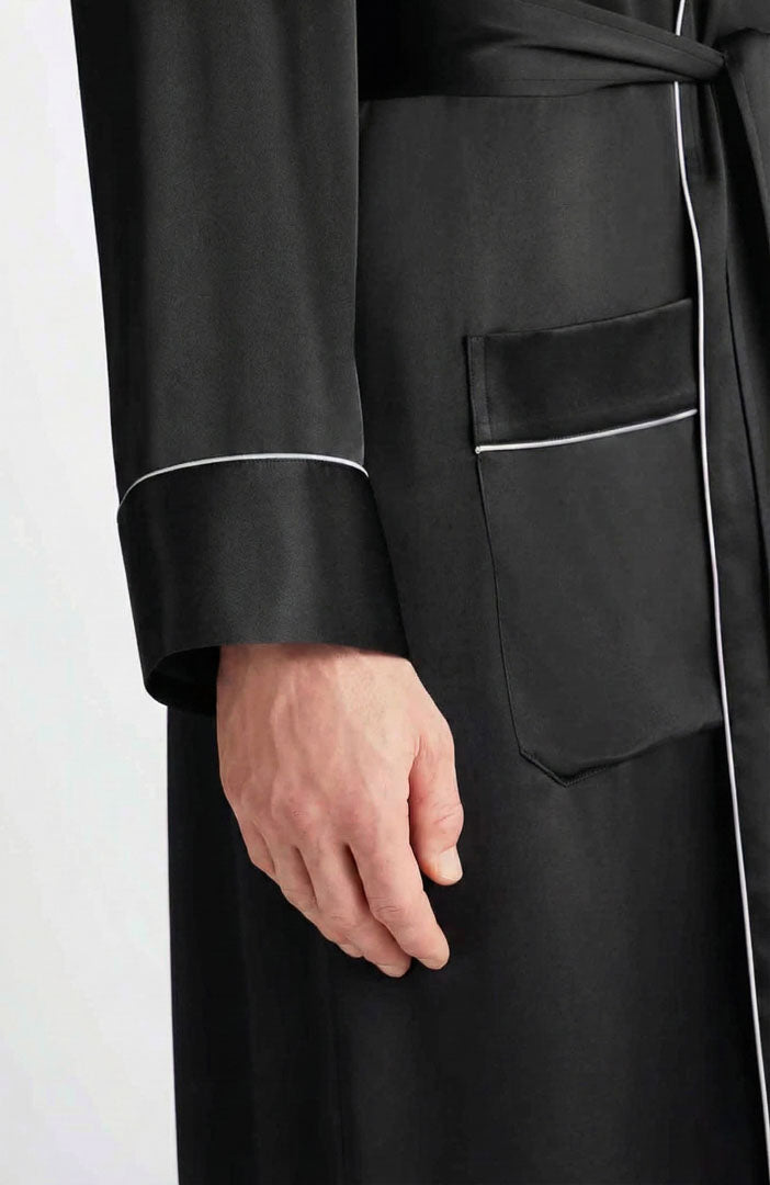 Black Harmony | Black Satin Robe and Pyjama