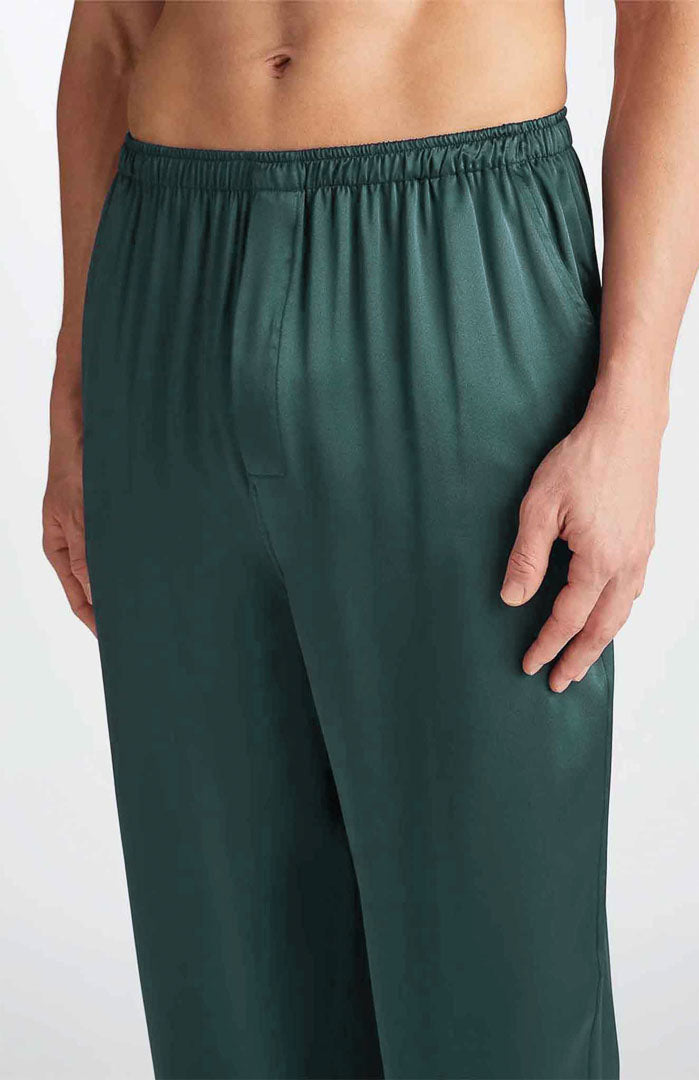 Green Harmony | Red Satin Robe and Pyjama