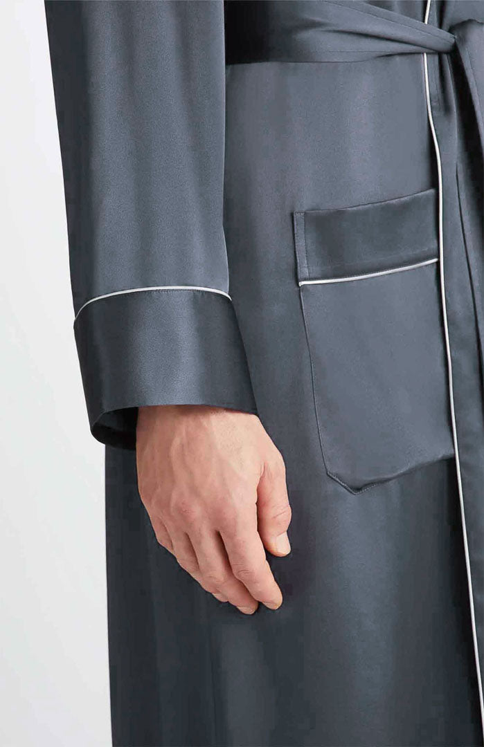 Grey Harmony | Grey Satin Robe and Pyjama