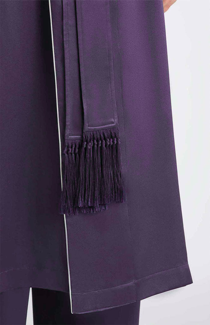 Purple Harmony | Purple Satin Robe and Pyjama