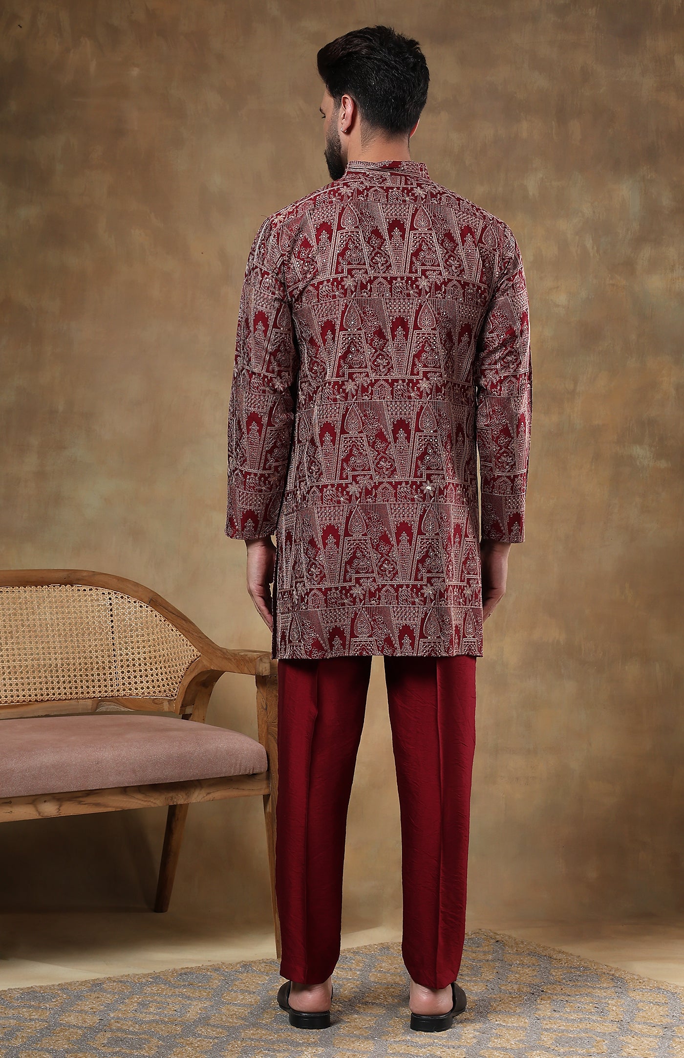 Lal Gulzar | Raw Chanderi Silk Kurta