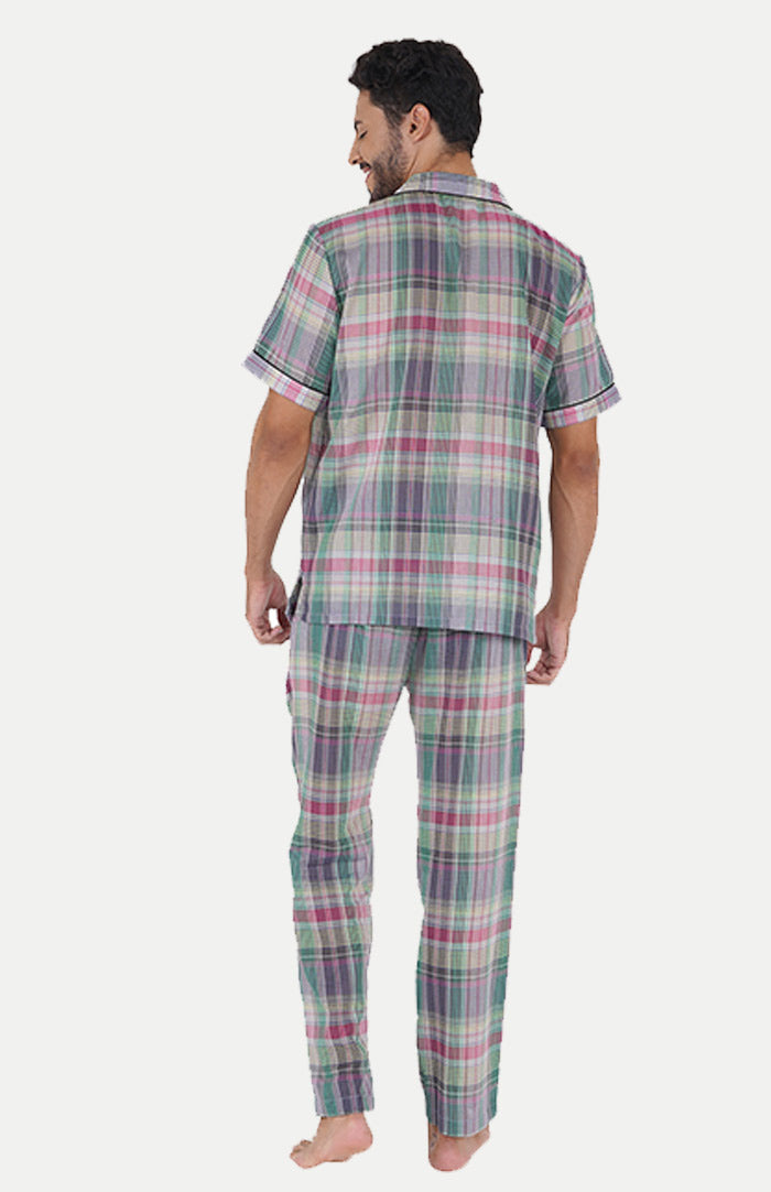 Lavender-_-Checkered-Lounge-Wear-Set-_-100_-Cotton-daywear---sleep-wear---causual-wear---men_s-collection-helf-sleeve-shirt--pyjama
