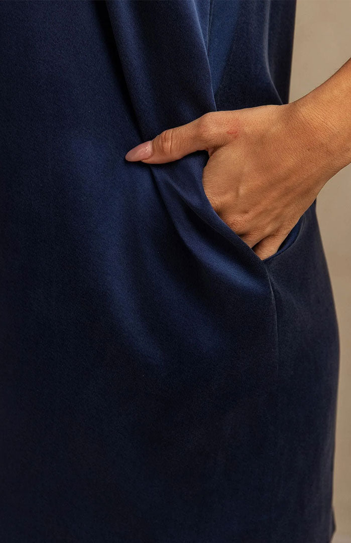 Blush Cloud | Blush Pink Satin Sleep Dress with Pockets