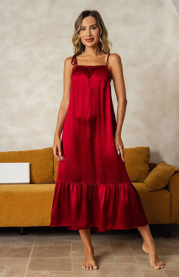 Scarlet Glow | Satin Nightdress
