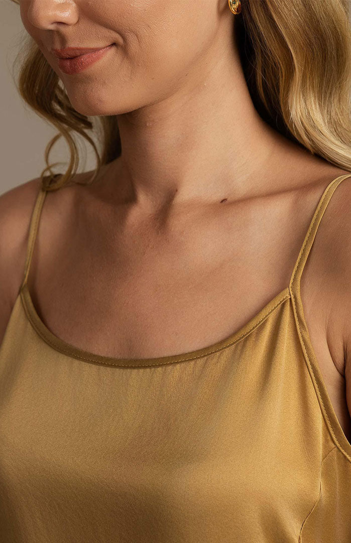 Liquid Gold |Gold Cami Satin Loungewear