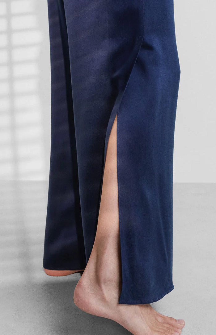 Midnight Maharani | Navy Blue Armani Satin Loungewear Set