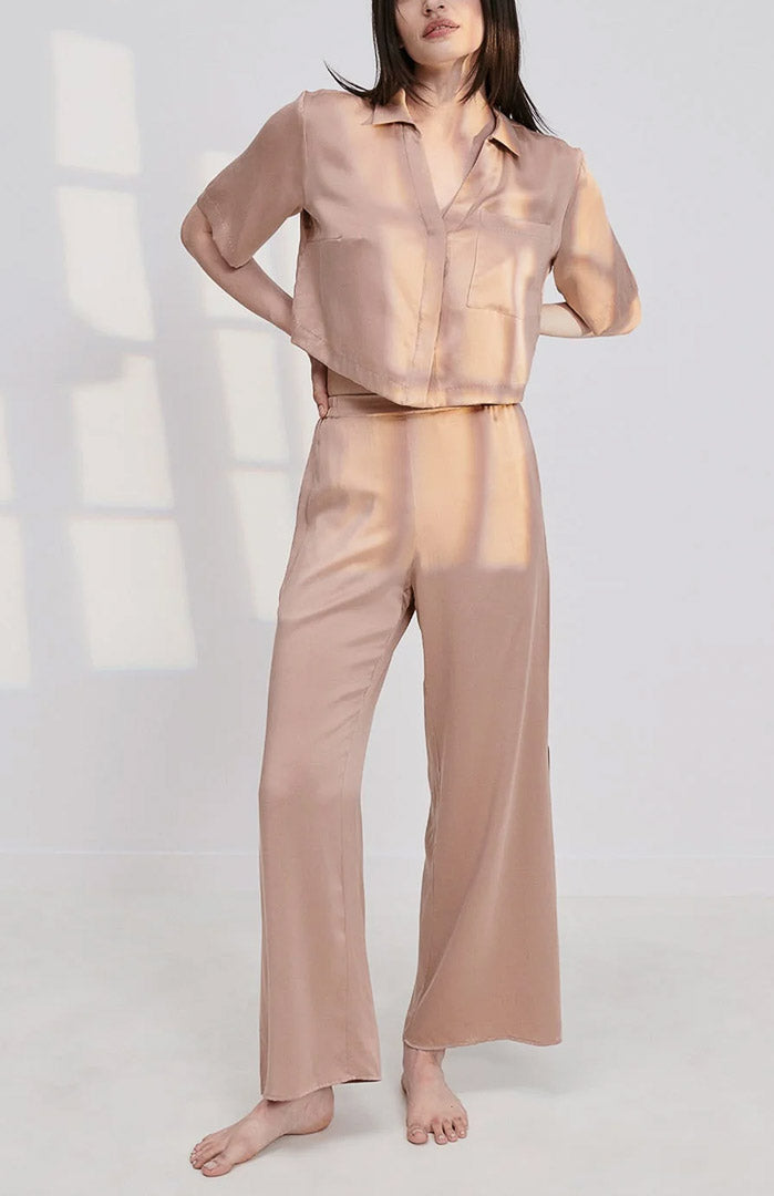 Glow Garnet | Rose Gold Armani Satin Lounge Set