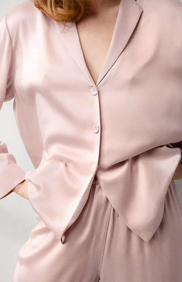 Blush Affair | Baby Pink Armani Satin Lounge Set
