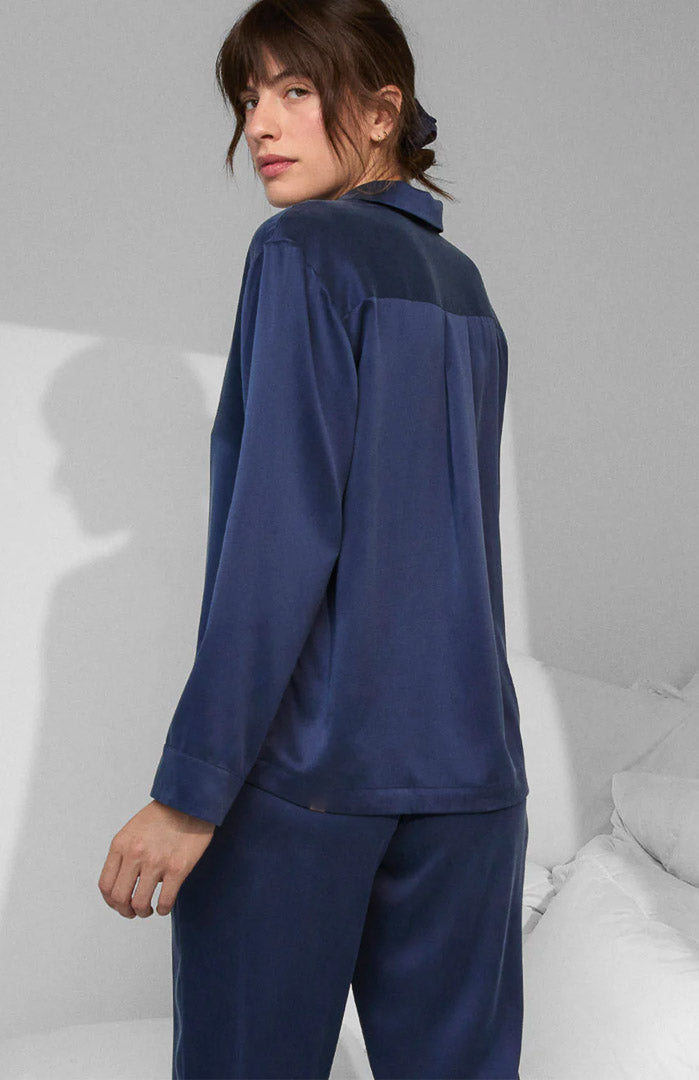 Midnight Muse | Navy Armani Satin Lounge Set