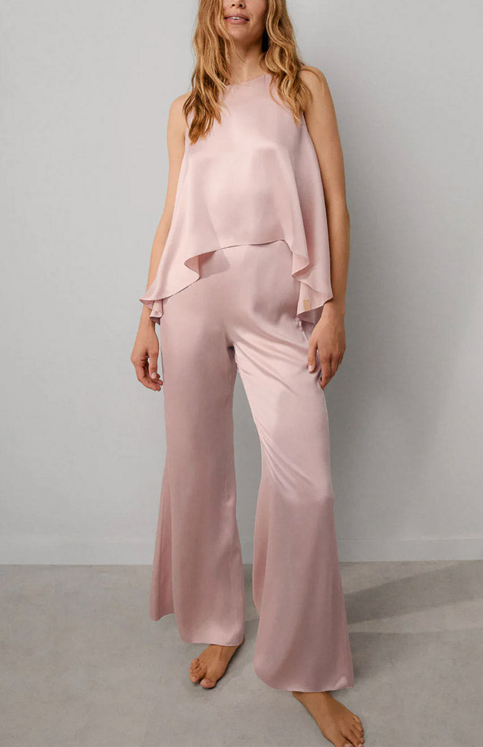 Blush Cascade | Armani Satin Lounge Set