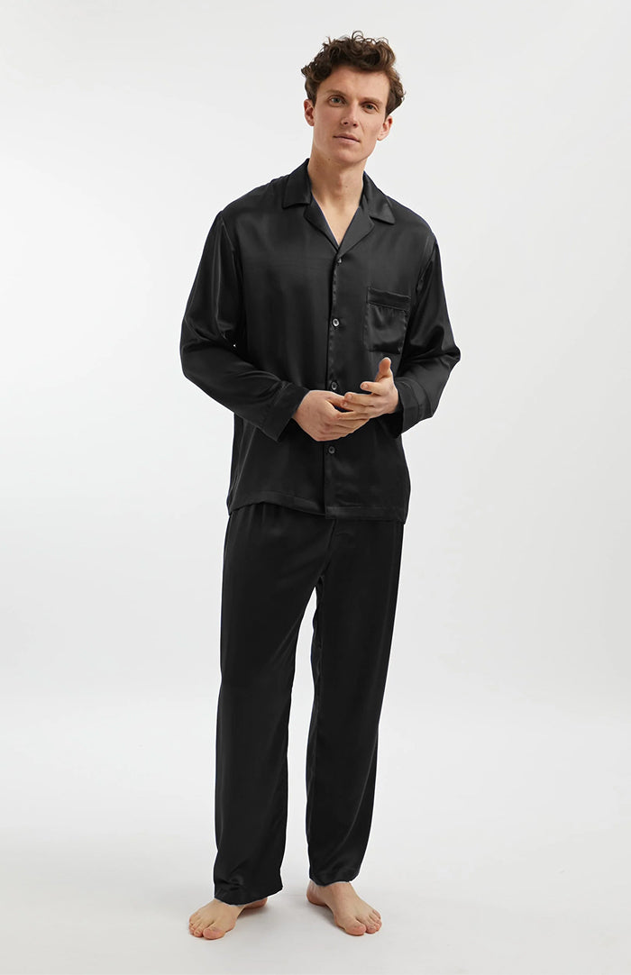 Midnight Black | Satin Loungewear Set