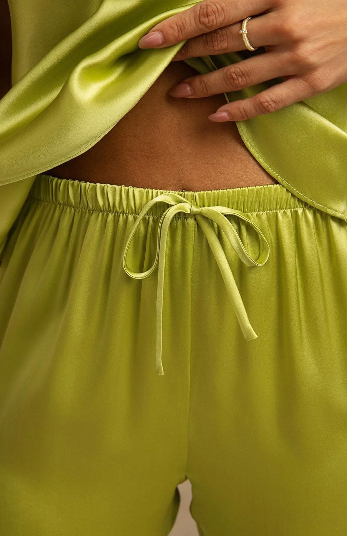 The Naughty Grinch | Chartreuse Lace Satin Set