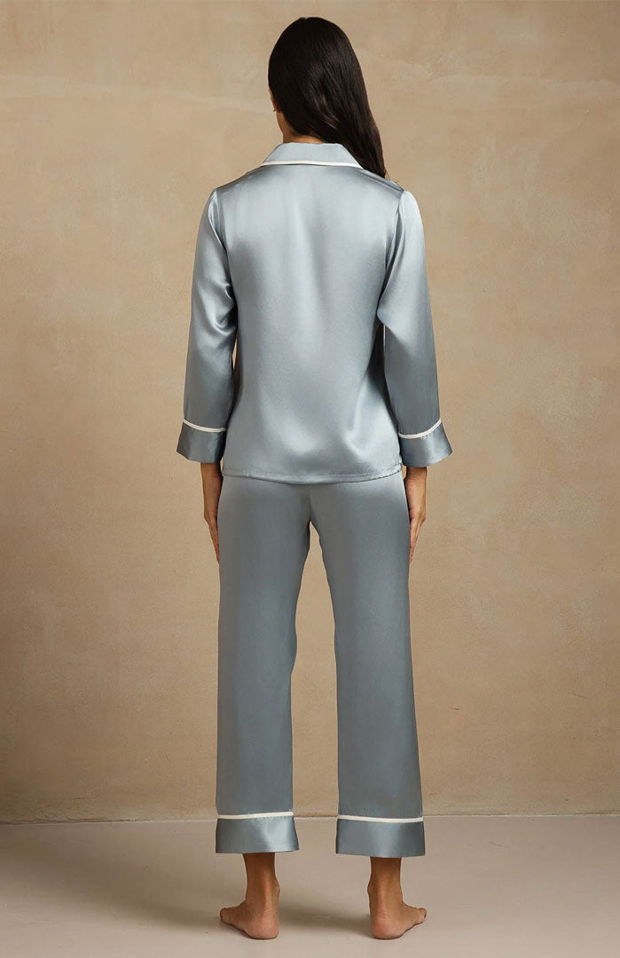 Tiffany Classic | Tiffany Blue Satin Button-Down Pajama Set