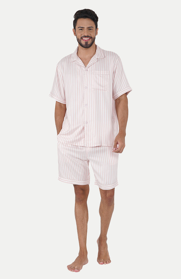 MI AMOUR | PINK STRIPES CO-ORD SET | LOUNGEWEAR SET