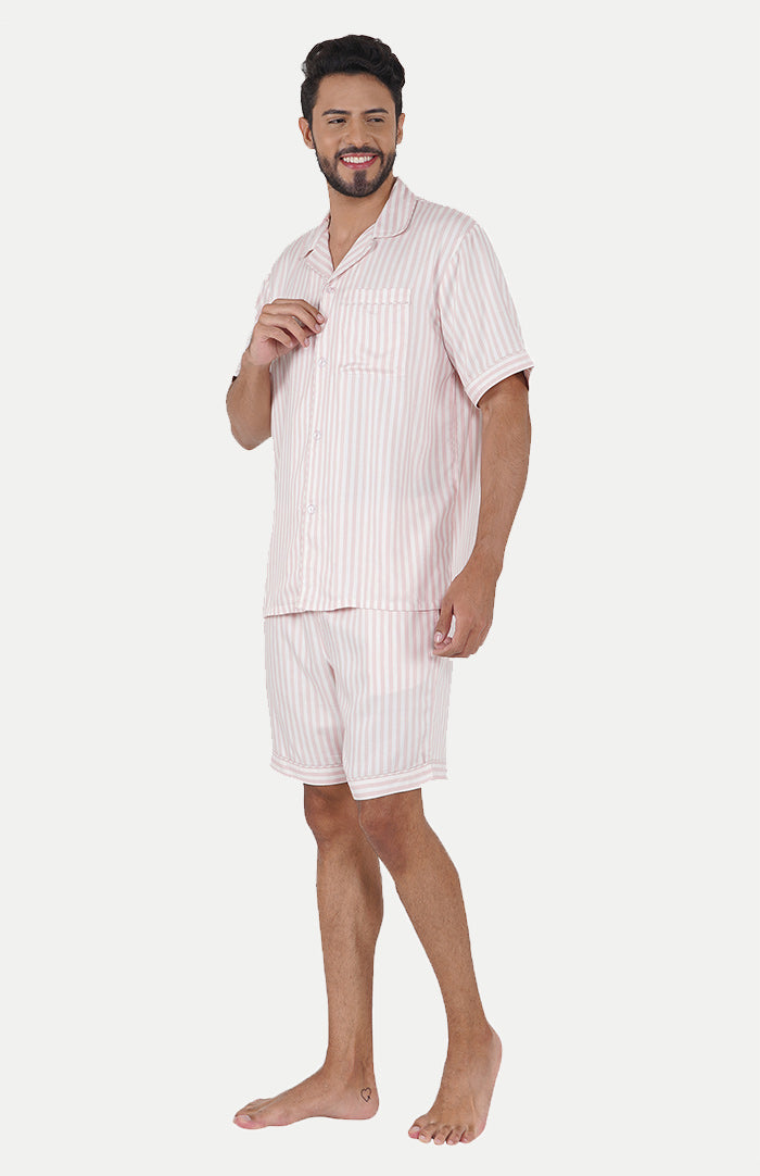 MI AMOUR | PINK STRIPES CO-ORD SET | LOUNGEWEAR SET