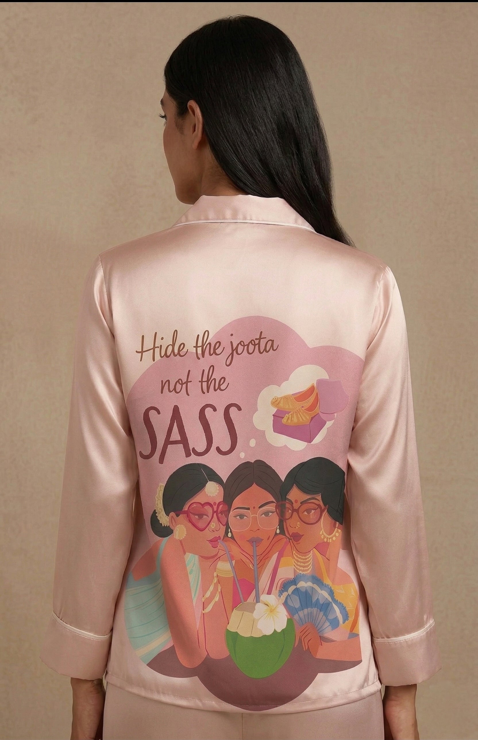 The "Sass & Shadi" Satin Wedding Loungewear Set | Team Bride